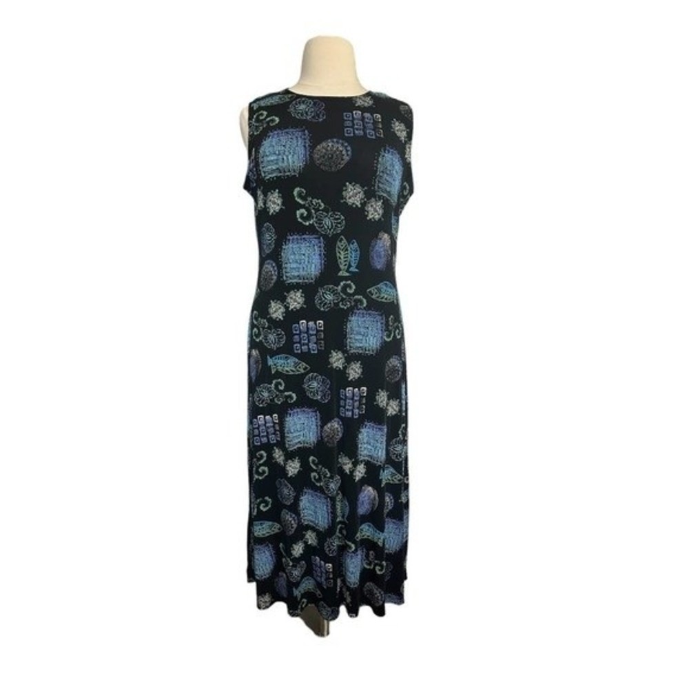 Coldwater Creek Stretch Sleeveless Maxi Dress -Tropical-Floral Abstract - XL